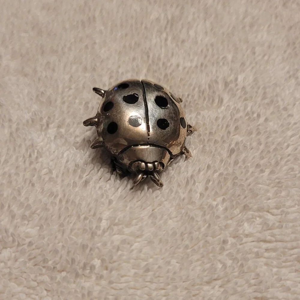 Sterling Silver 925 Lady Bug Brooch‎ Pin